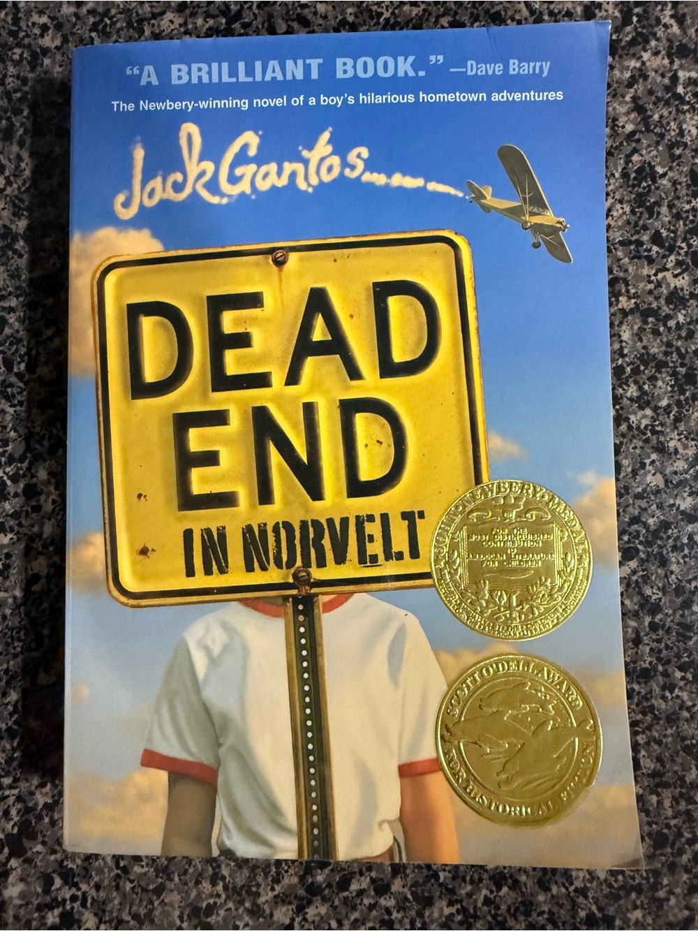Dead End in Norvelt by - Yellow & Blue Cover